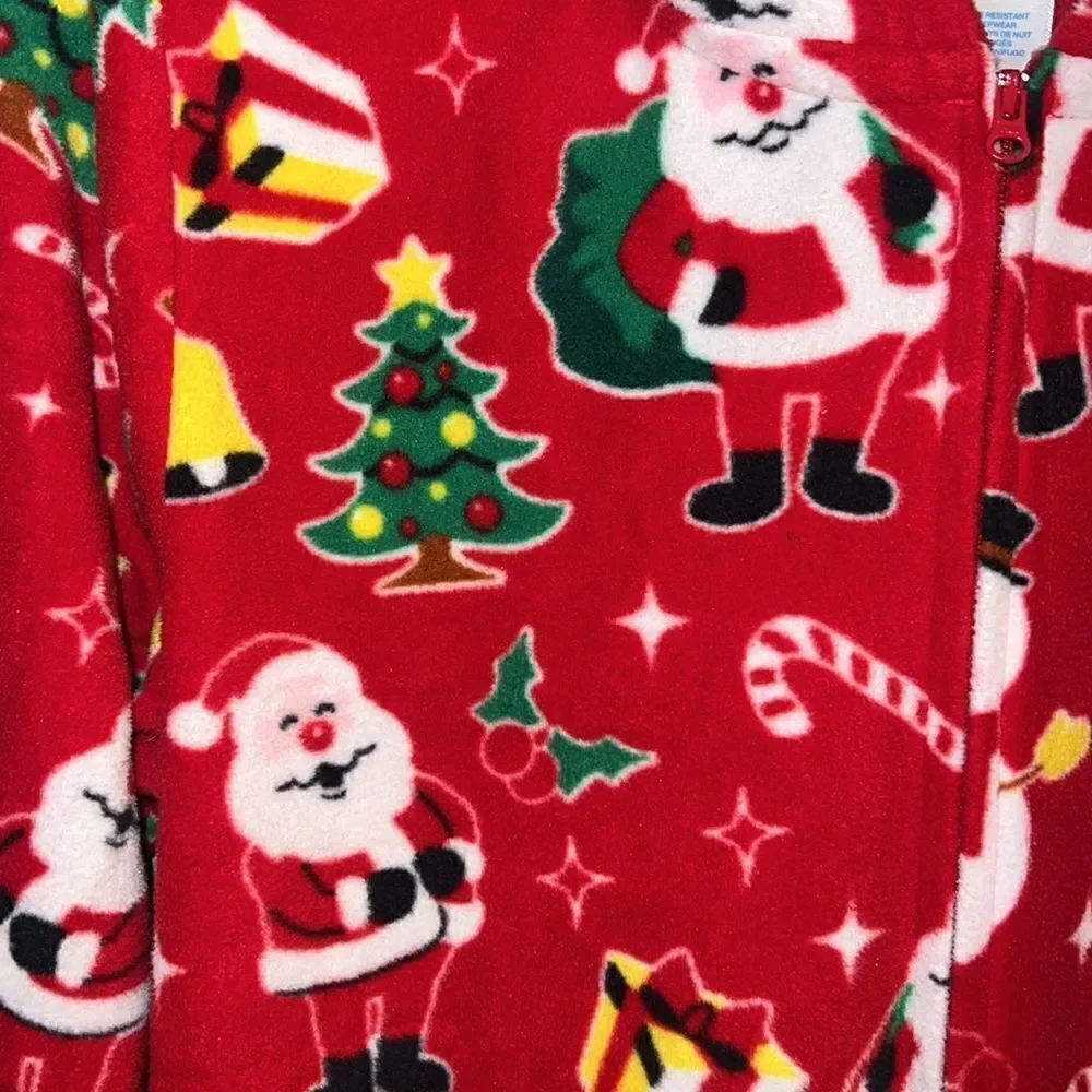 Girl”s size 16 Christmas holiday one piece hoodie cozy comfy pajamas